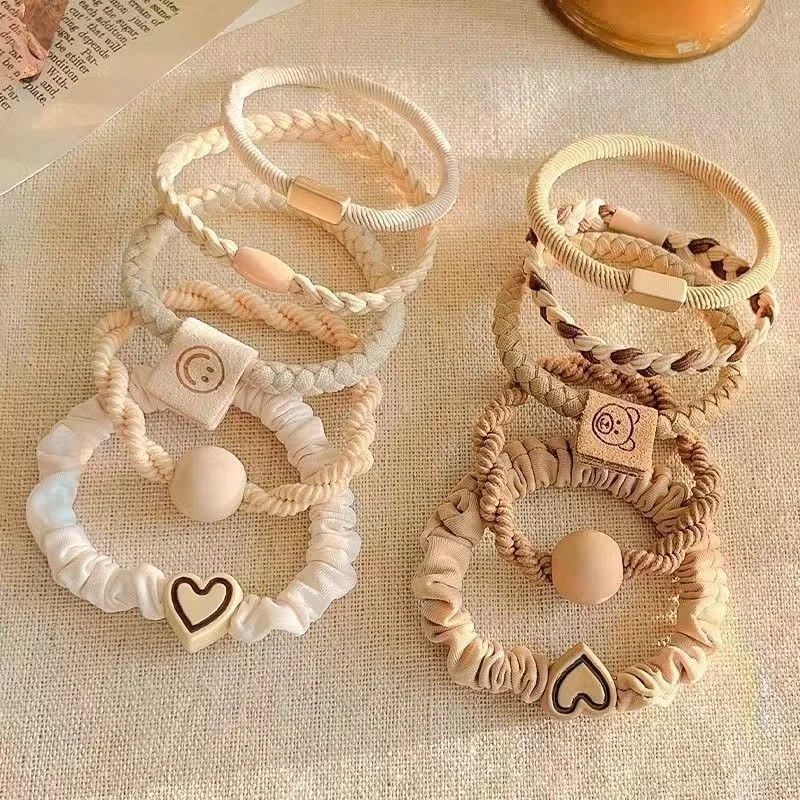 爱心头绳头发皮筋橡皮筋简约新款高弹力耐用马尾头饰发圈发绳皮套