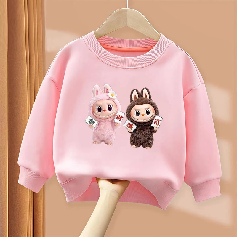 拉布女童春秋2025新款ins男女童装儿童上衣秋季长袖圆领休闲卫衣