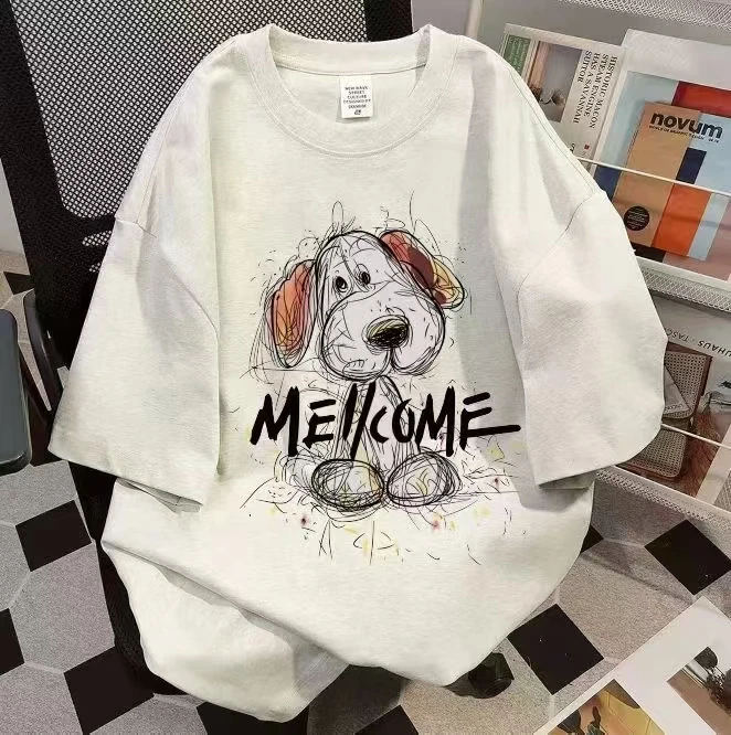 春夏新款纯棉短袖男女同款休闲百搭夏季半袖修身圆领