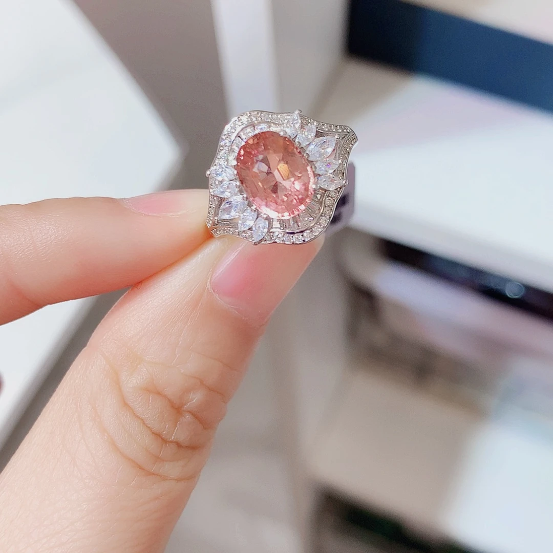 银S925镶嵌戒指碧玺