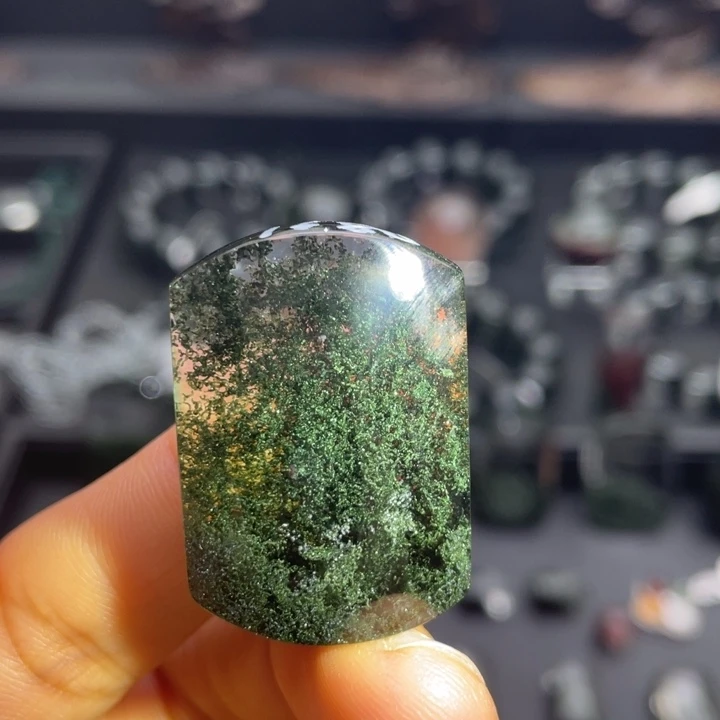 颈饰水晶未镶嵌绿幽灵无事牌定制