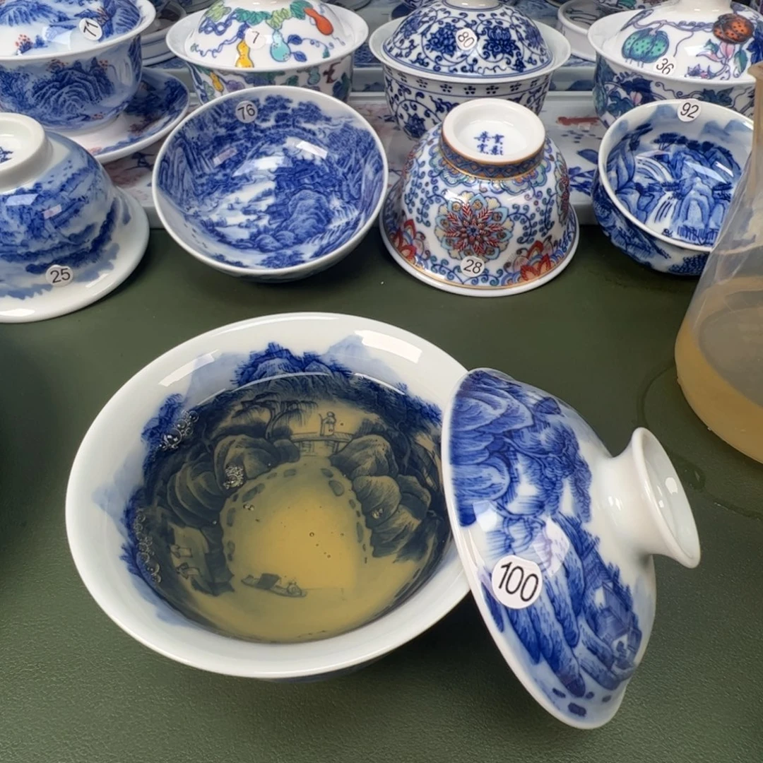 景德镇纯手工纯手绘茶具木木100