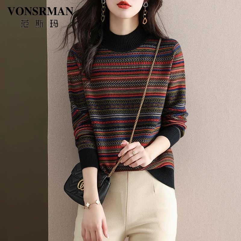 秋冬时尚上衣女装2025新款长袖t恤内搭洋气小衫春季半高领打底衫