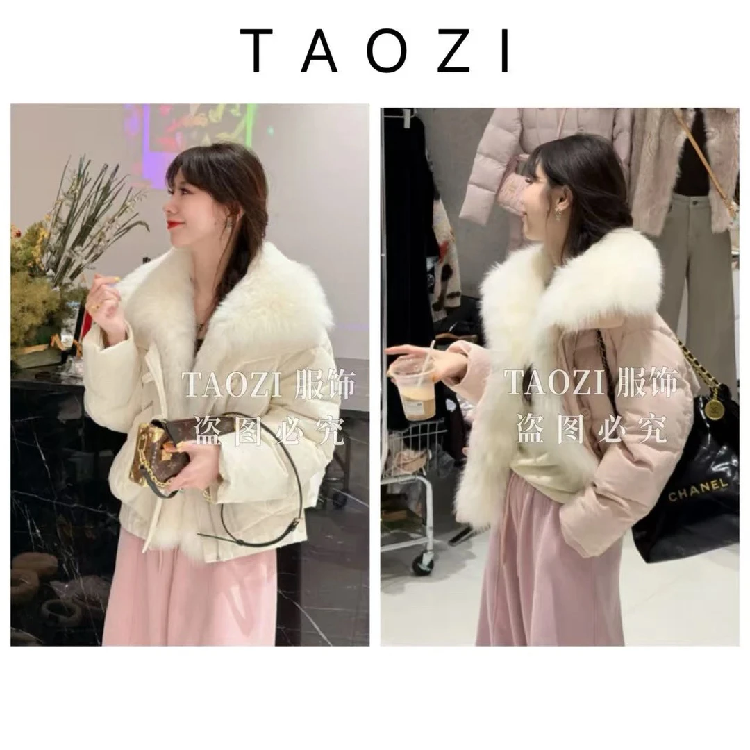 桃子自制 12122【富家千金】高端贵气狐狸毛鹅绒服外套