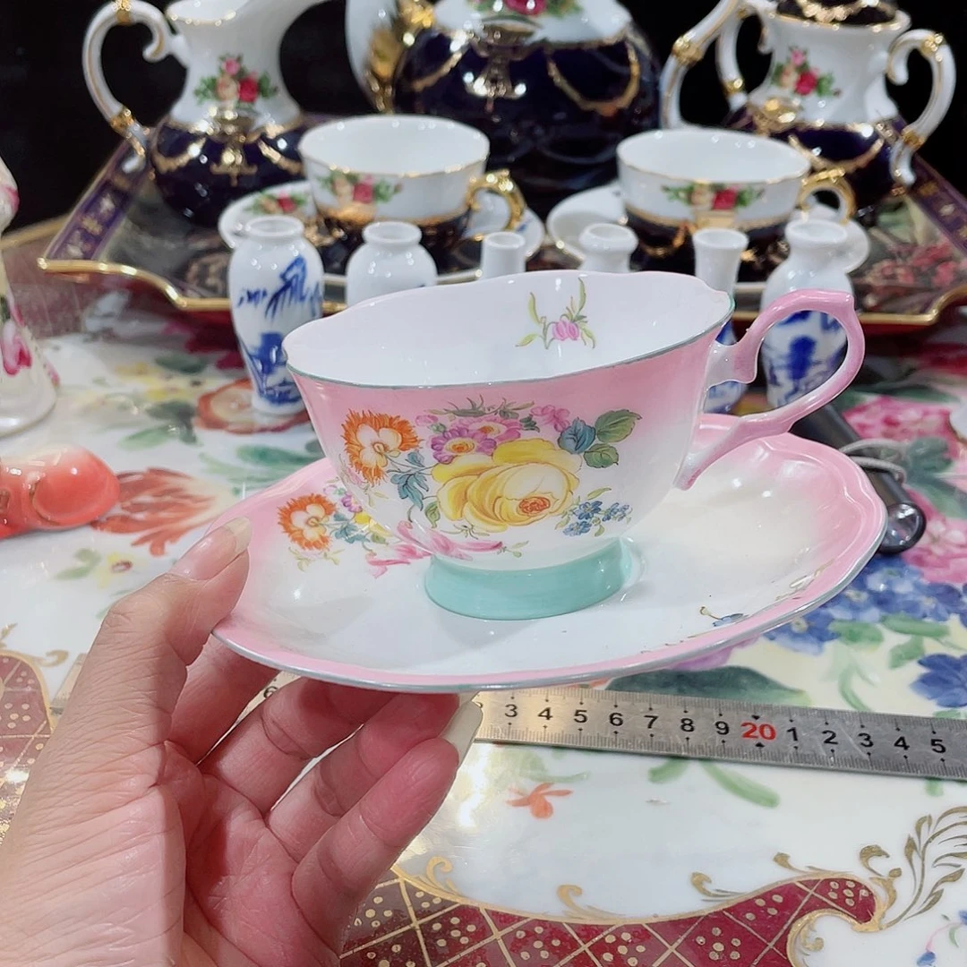 摆件半手绘咖啡杯