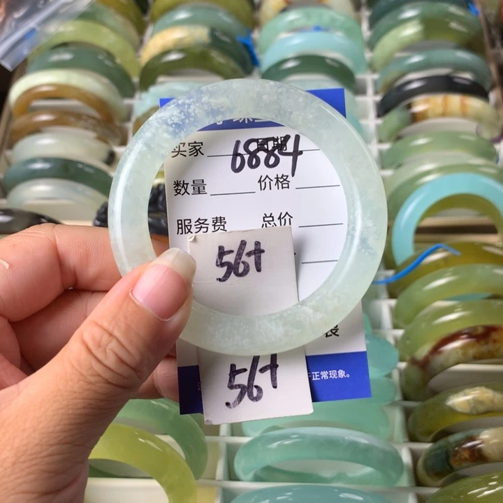 未镶嵌蛇纹石玉手镯6884
