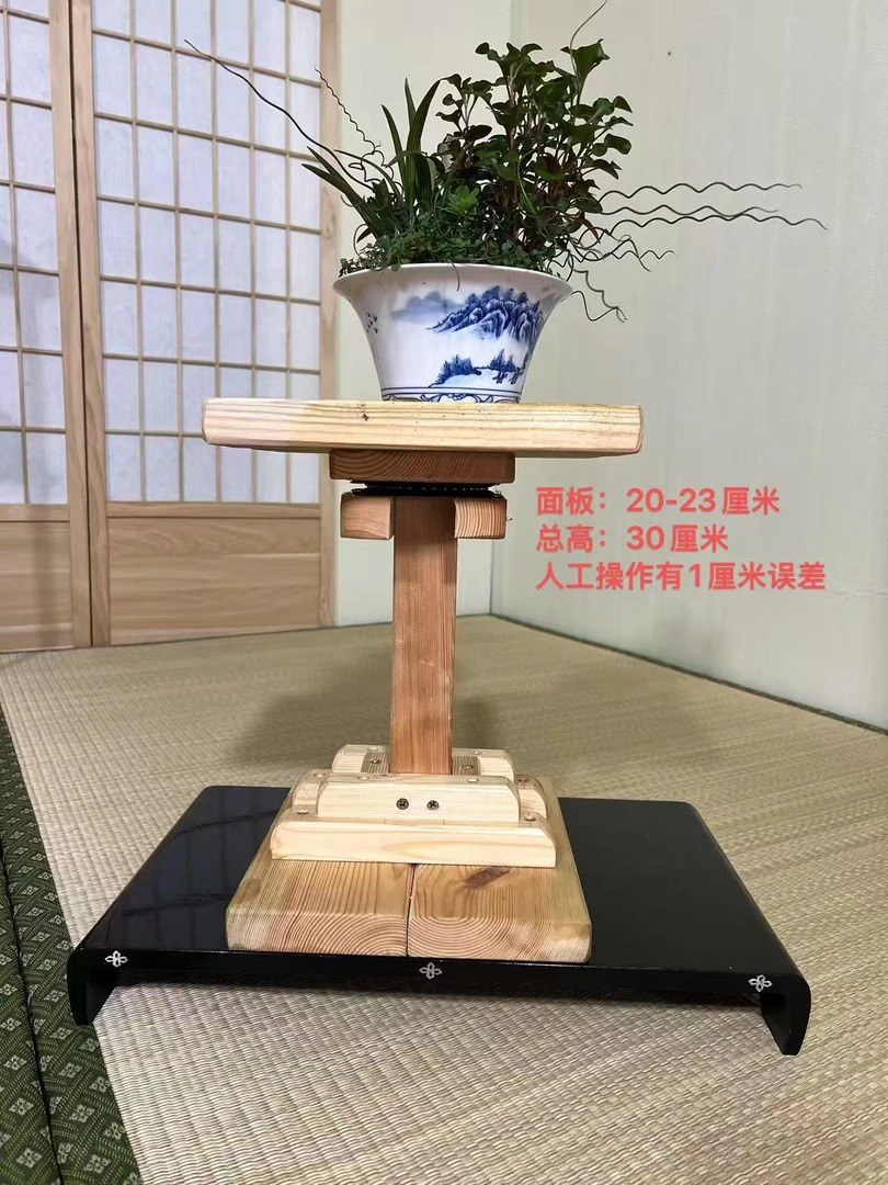 樟子松木带转盘的小花架户外适用中小品盆景