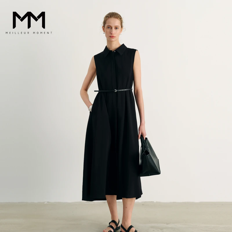 MM麦檬POLO领坎肩端庄大气女神连衣裙25夏新品商场同款5G4291181