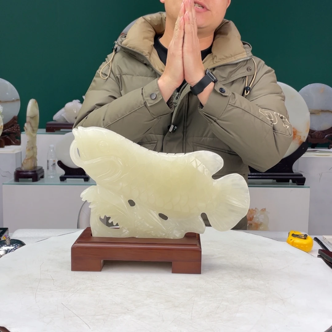 砖雕敦**坊33cm金龙鱼精美摆件