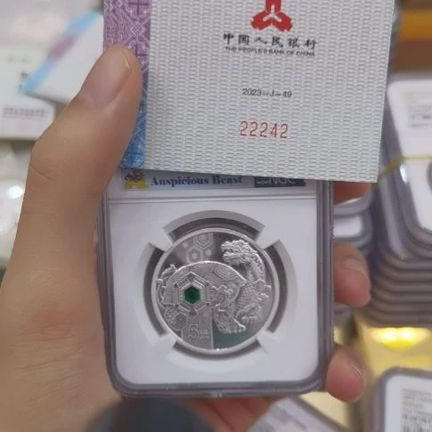 *****纯银ngc龙凤龟麒一套