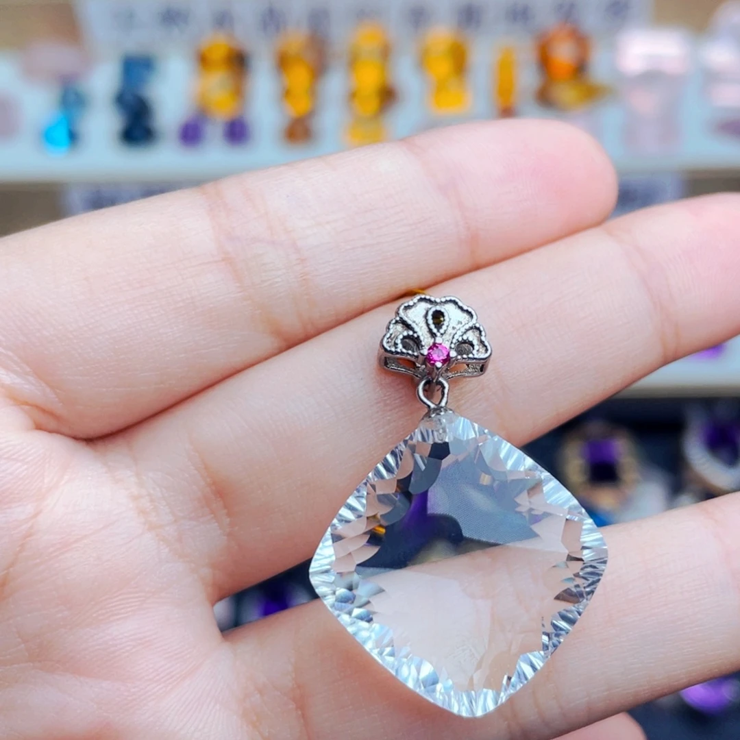 水晶银S925镶嵌珠宝半成品天然保真