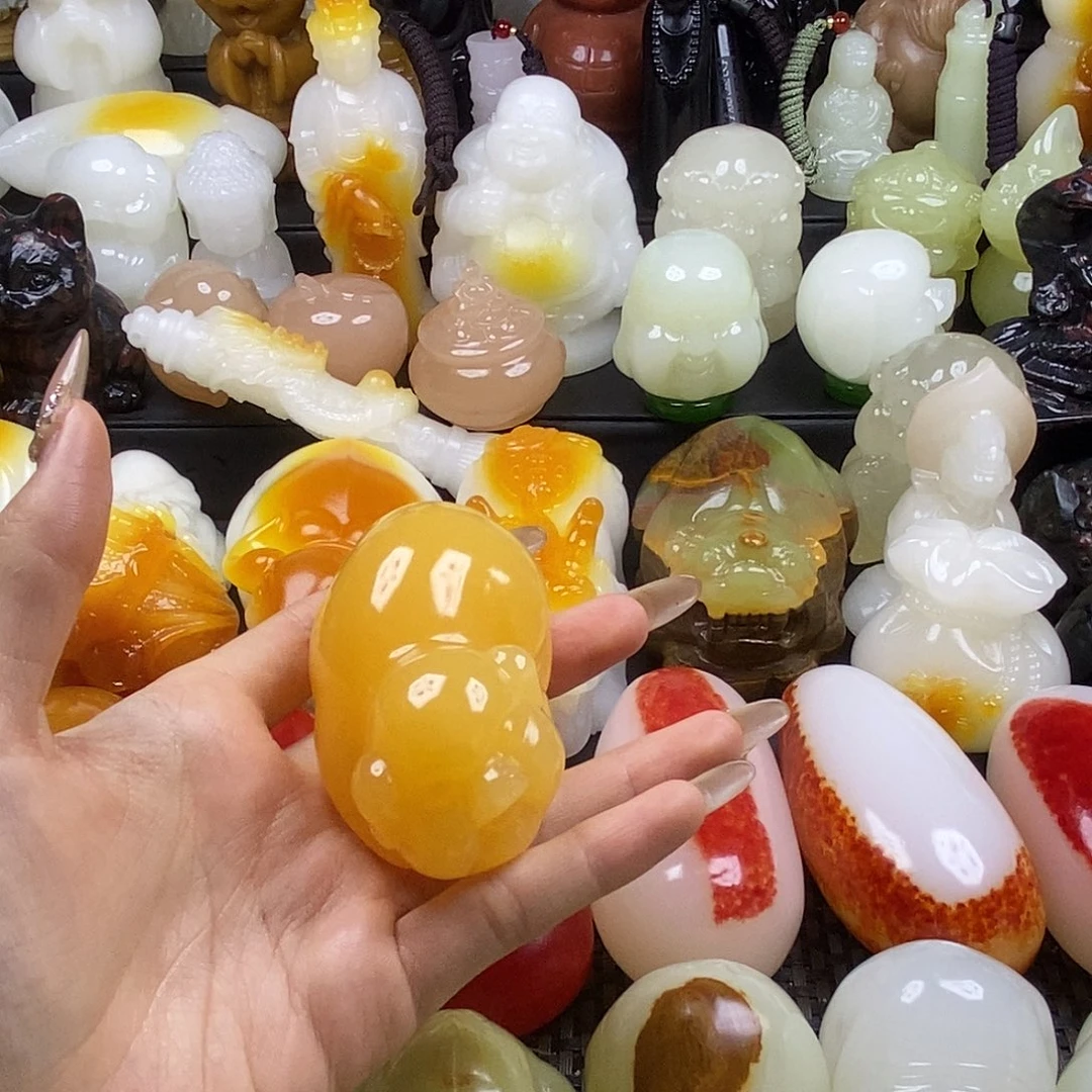 无花朵原石雕刻把件