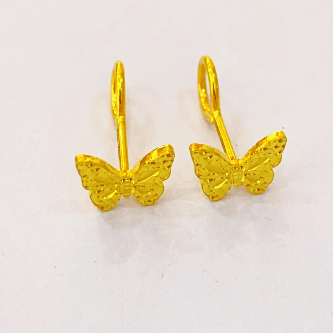 足金999蝴蝶碎冰冰时尚耳饰1.88g