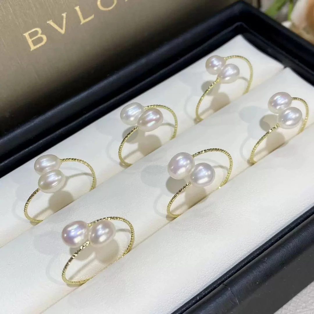 [阿祖推荐]淡水珍珠双珠戒指-42