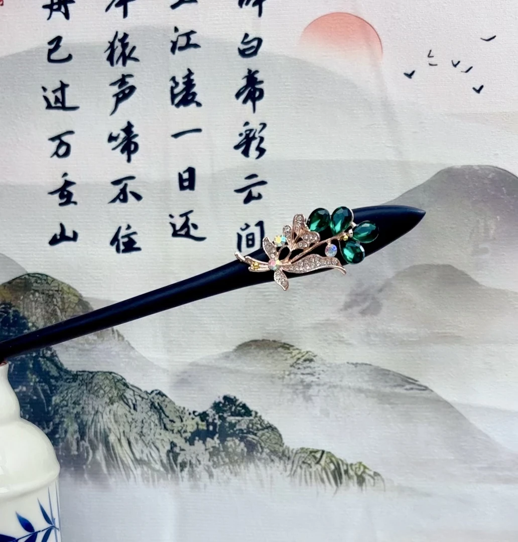 A32-18公分-蓝色云梭发簪