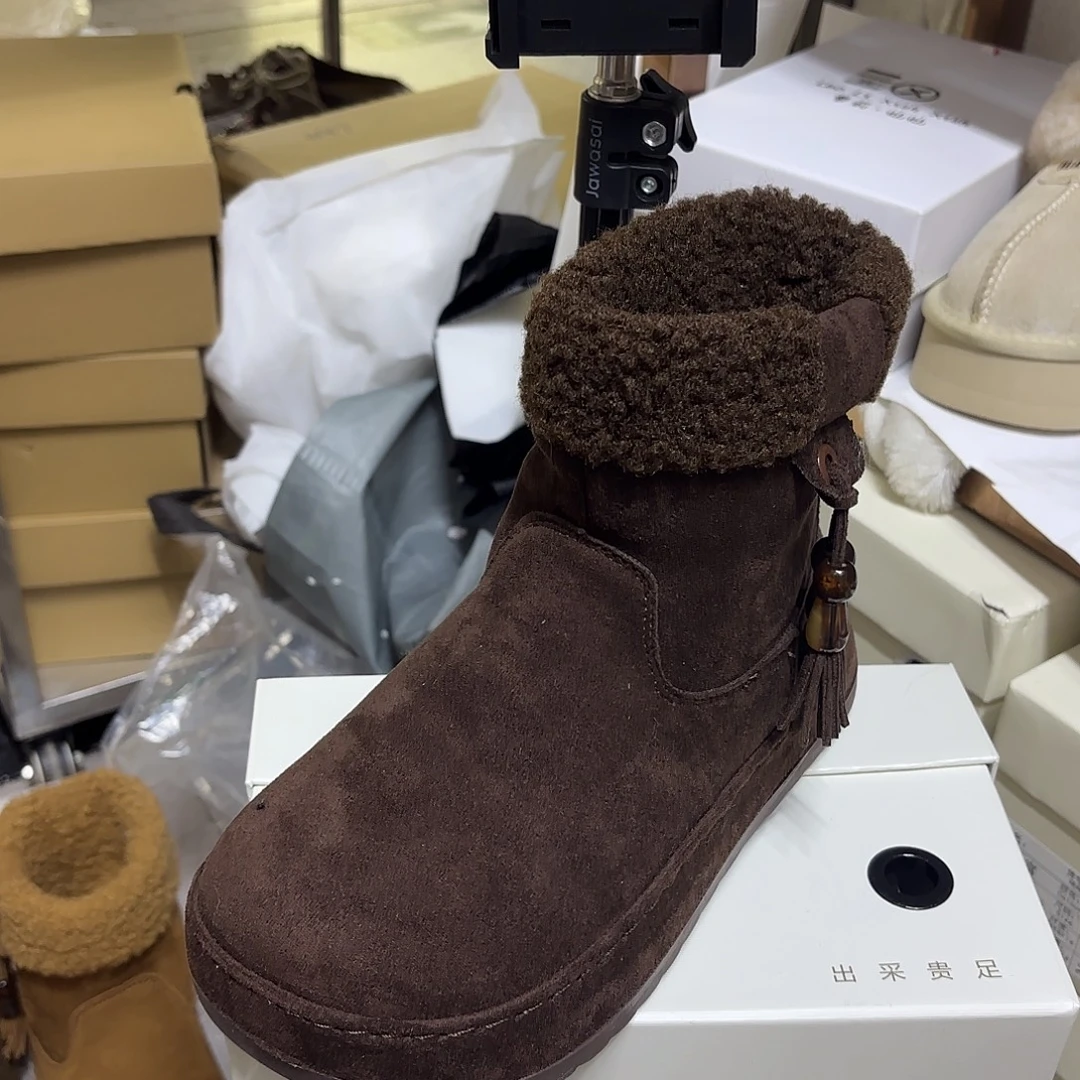 36码咖色大棉雪地靴