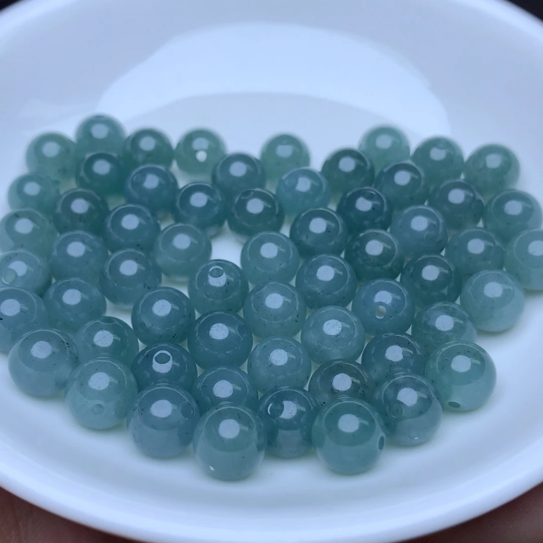 【闪购商品】翡翠手链未镶嵌卡8冰透蓝水10个