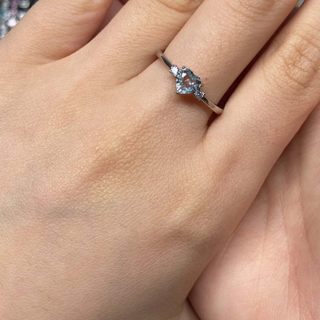 海蓝宝石戒圈银S925镶嵌