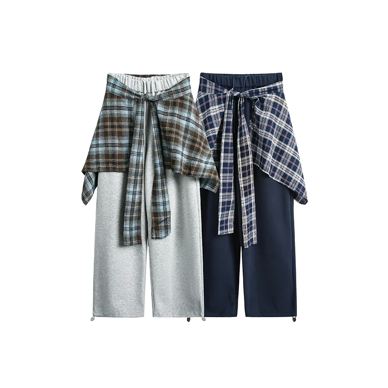 SC春秋拼接百搭宽松工装阔腿休闲卫裤LFL-KZ90407