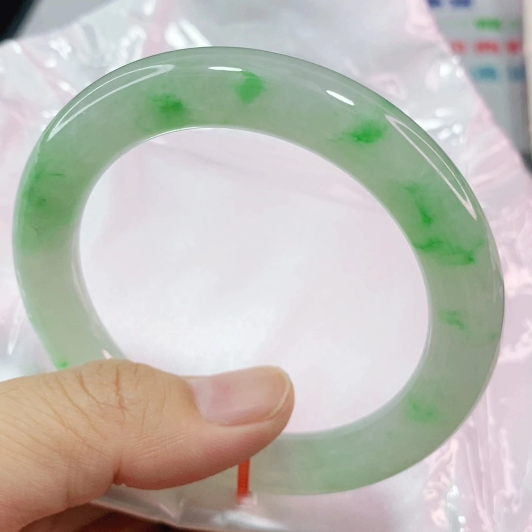 未镶嵌手镯翡翠54圈口圆条力推