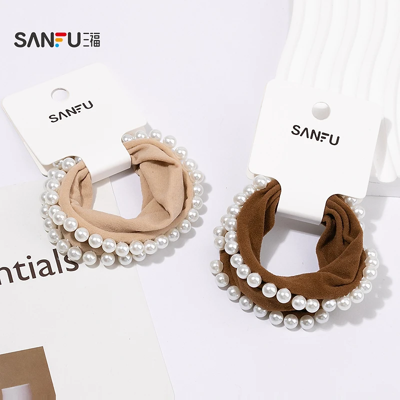 SANFU/三福25新款多只橡筋气质珍珠扎头发绳发饰发圈发绳835992