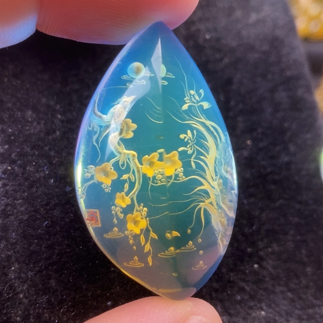 蓝珀未镶嵌吊坠(不含链)