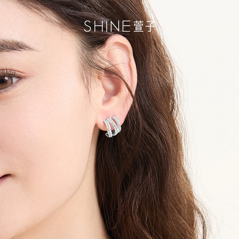 合金仿水晶耳饰 萱子合金仿水晶耳饰SHINE气质个性简约轻奢精致
