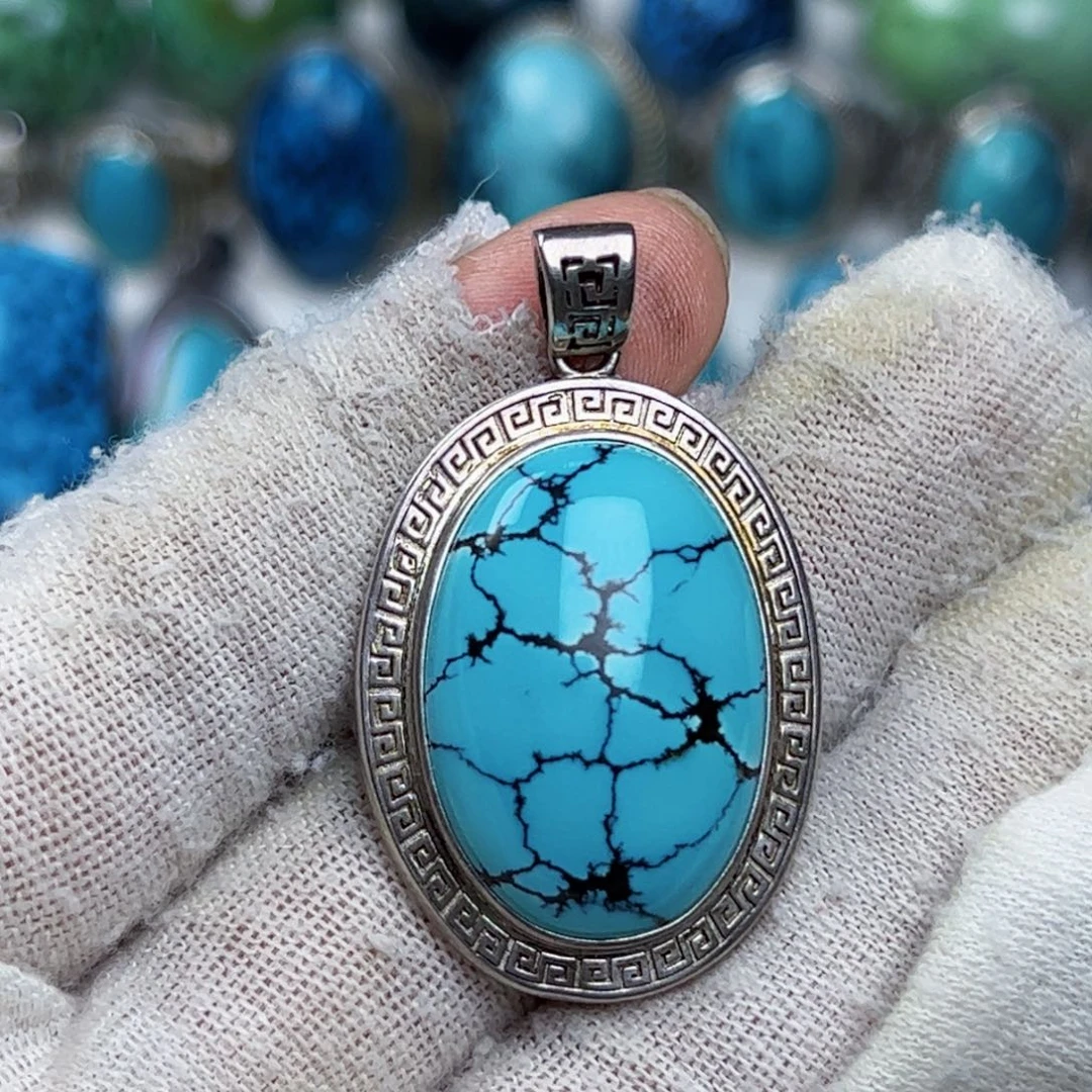 银S925镶嵌绿松石珠宝奇石