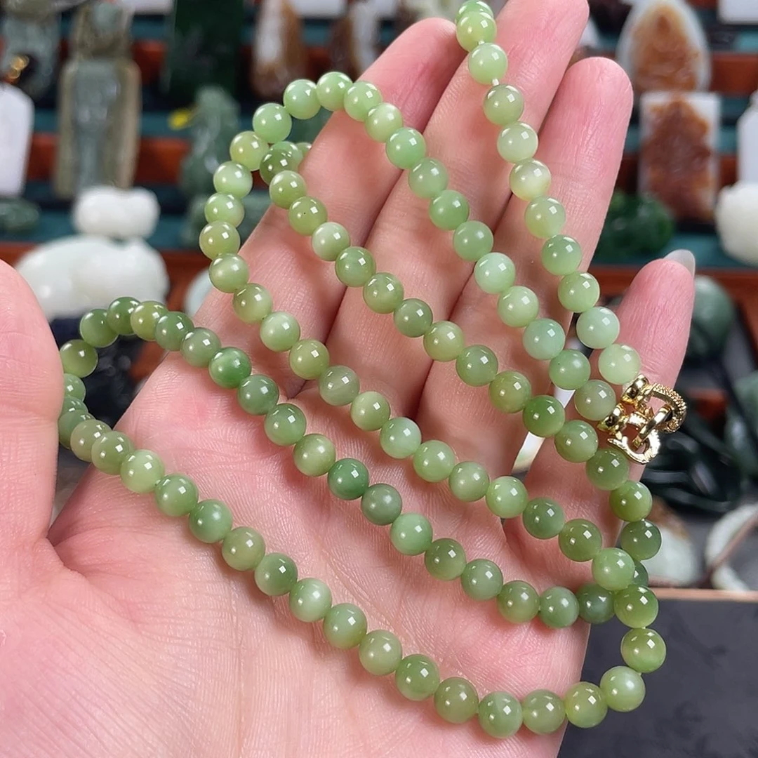 手链未镶嵌和田玉新疆黑羊洞碧玉