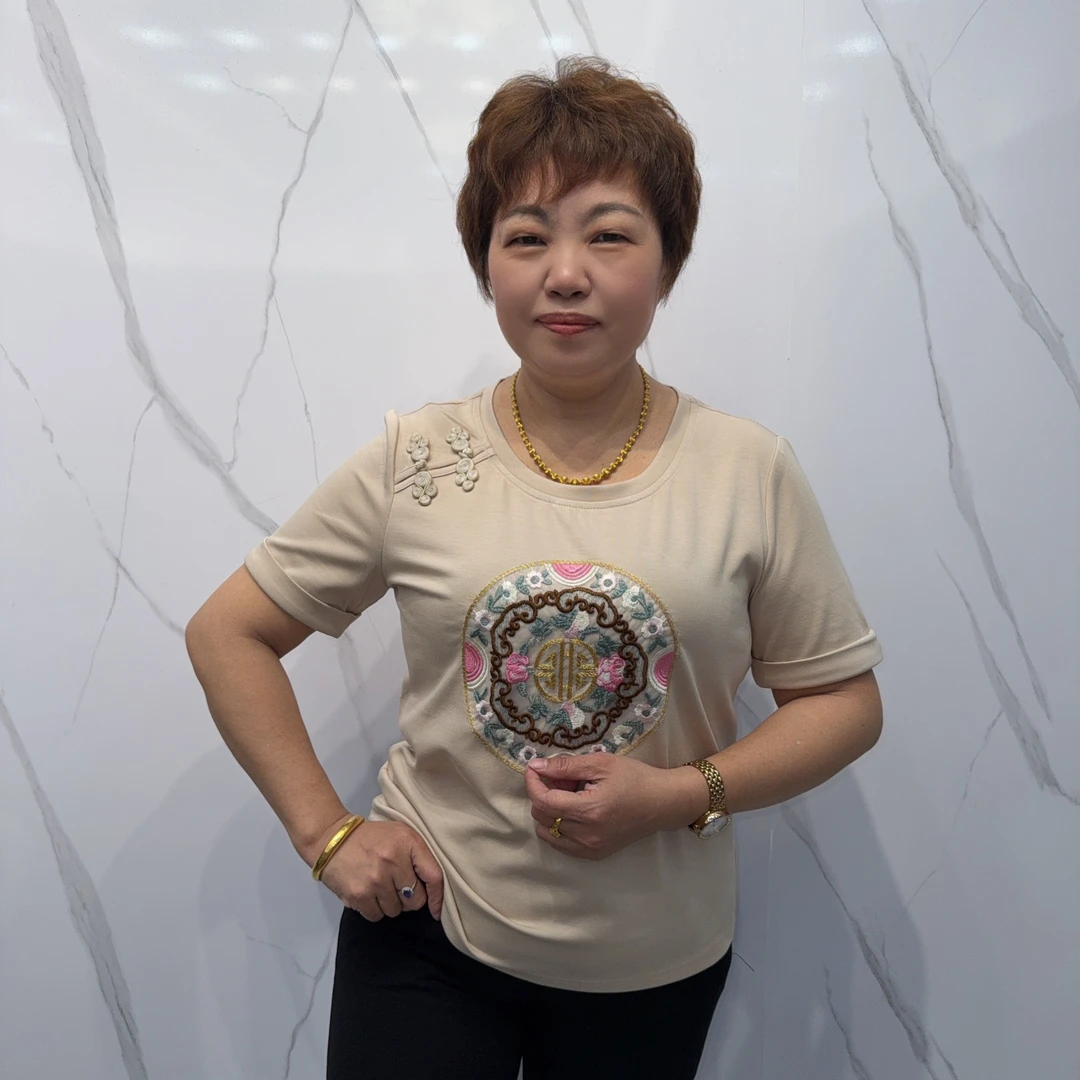 夏季新款新中式国风如意纽设计短袖97112