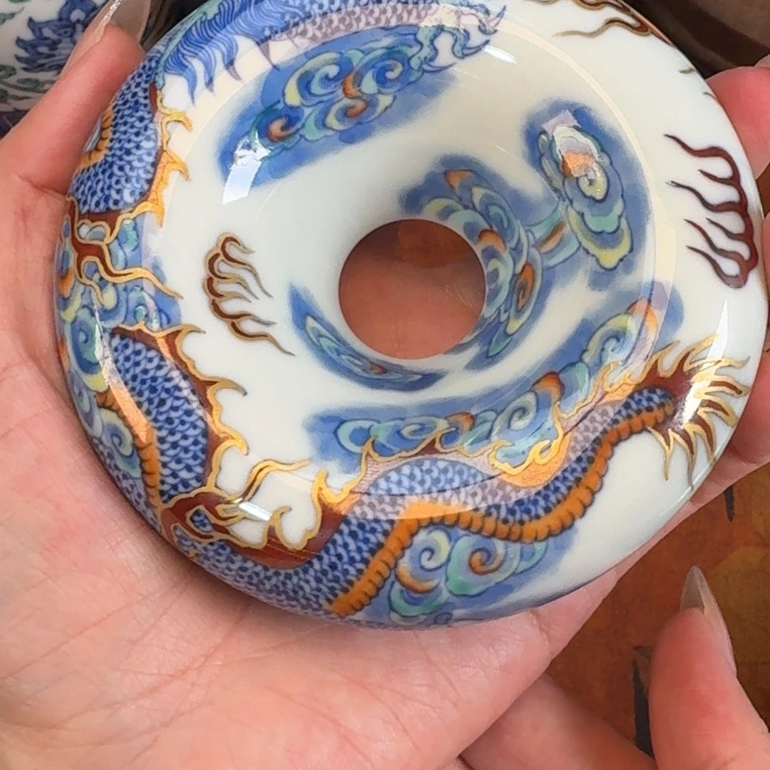 摆件盖置斗彩盖置