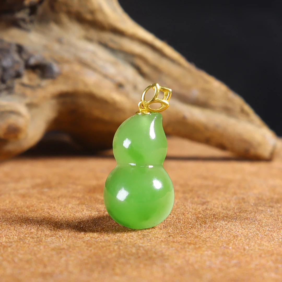 【一夕珠宝】 18K和田玉葫芦吊坠丨天然玉石丨多样性发一