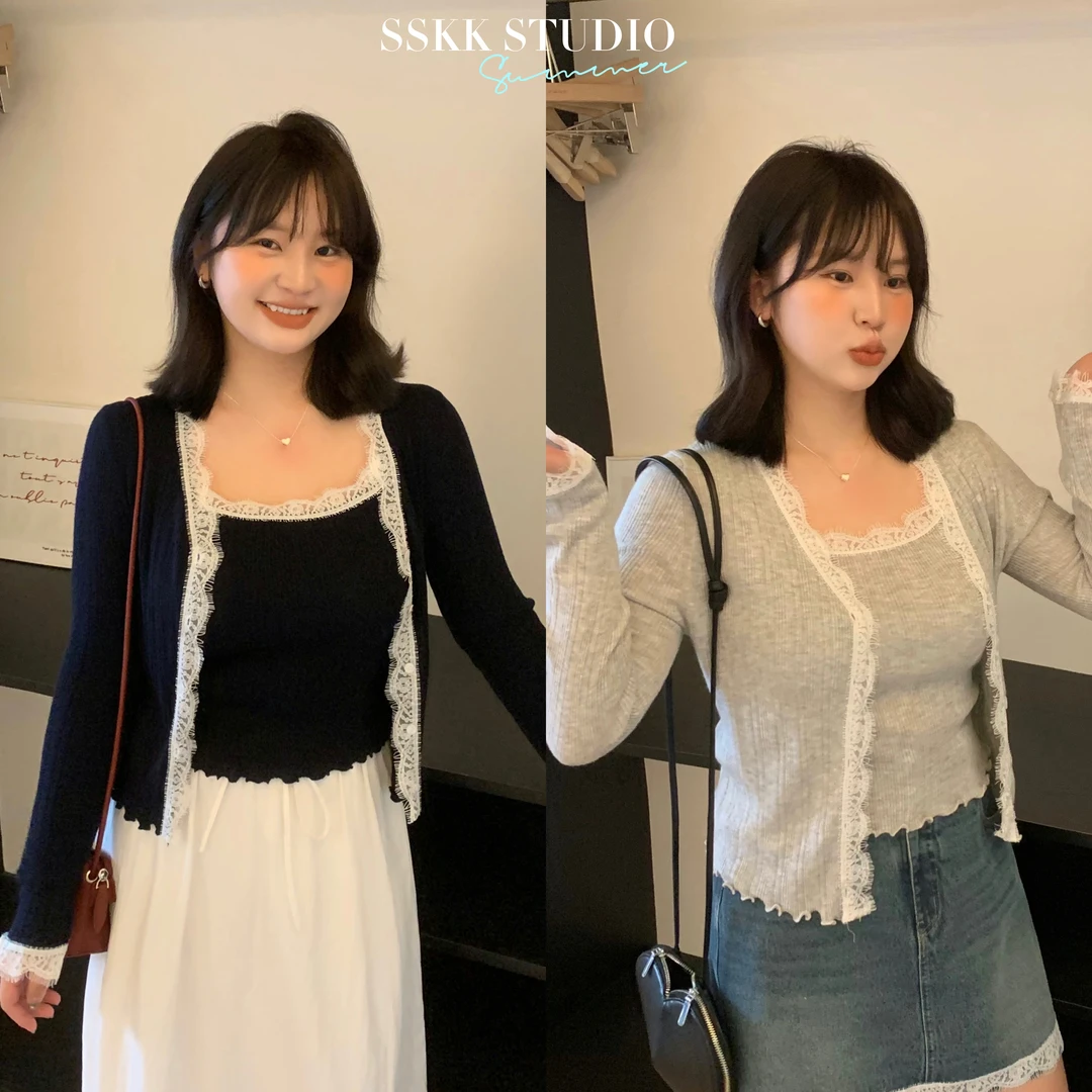 KMZY/KMZY山_山【温柔少女】微胖女装韩版甜美纯欲风外套+吊带套装