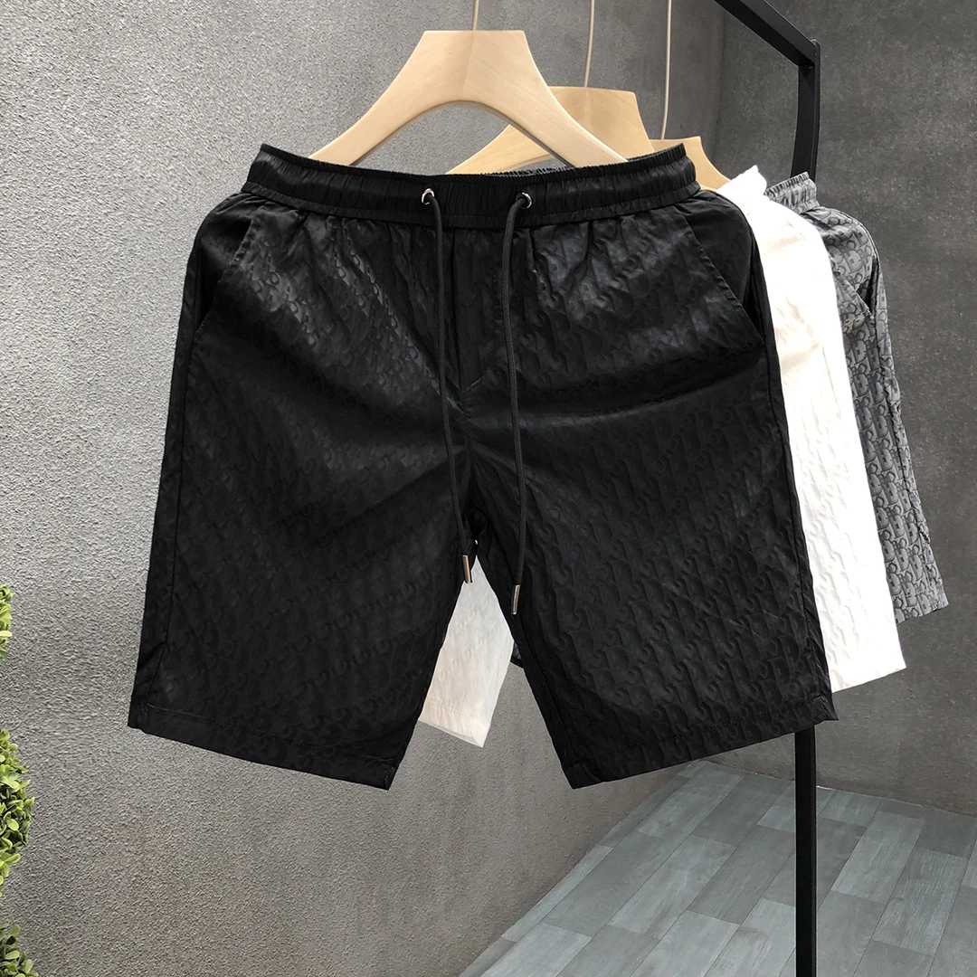 轻奢暗花纹短裤男潮牌痞帅半截裤2025夏季新款男士薄款外穿五分裤
