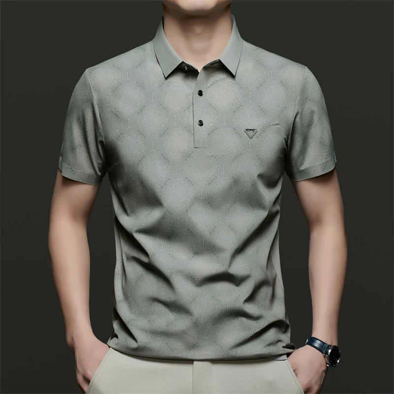 夏季冰丝男士短袖衬衫休闲百搭亲肤薄款轻薄透气男衬衣