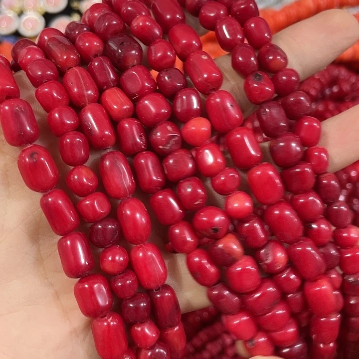 玛瑙/玉髓合金珠宝半成品一条三姑娘随形相思豆有虫眼