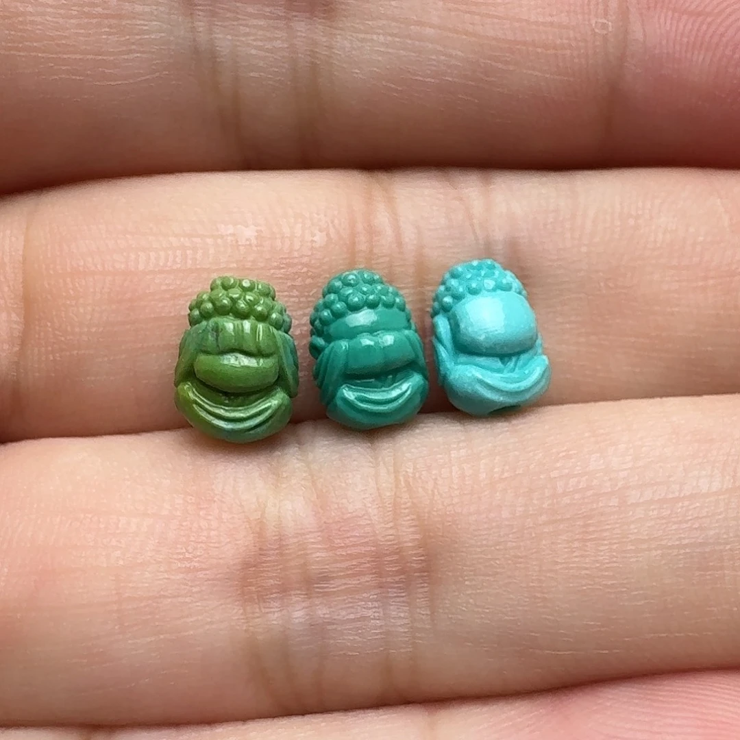 绿松石未镶嵌三不佛