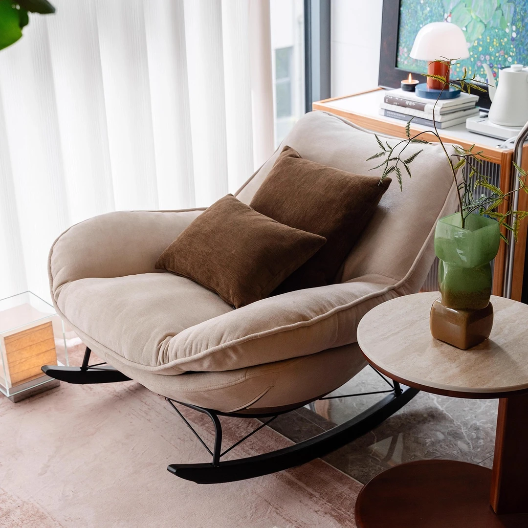 摇摇椅沙发复古大人躺椅家用客厅阳台休闲可躺可睡摇椅懒人沙发椅