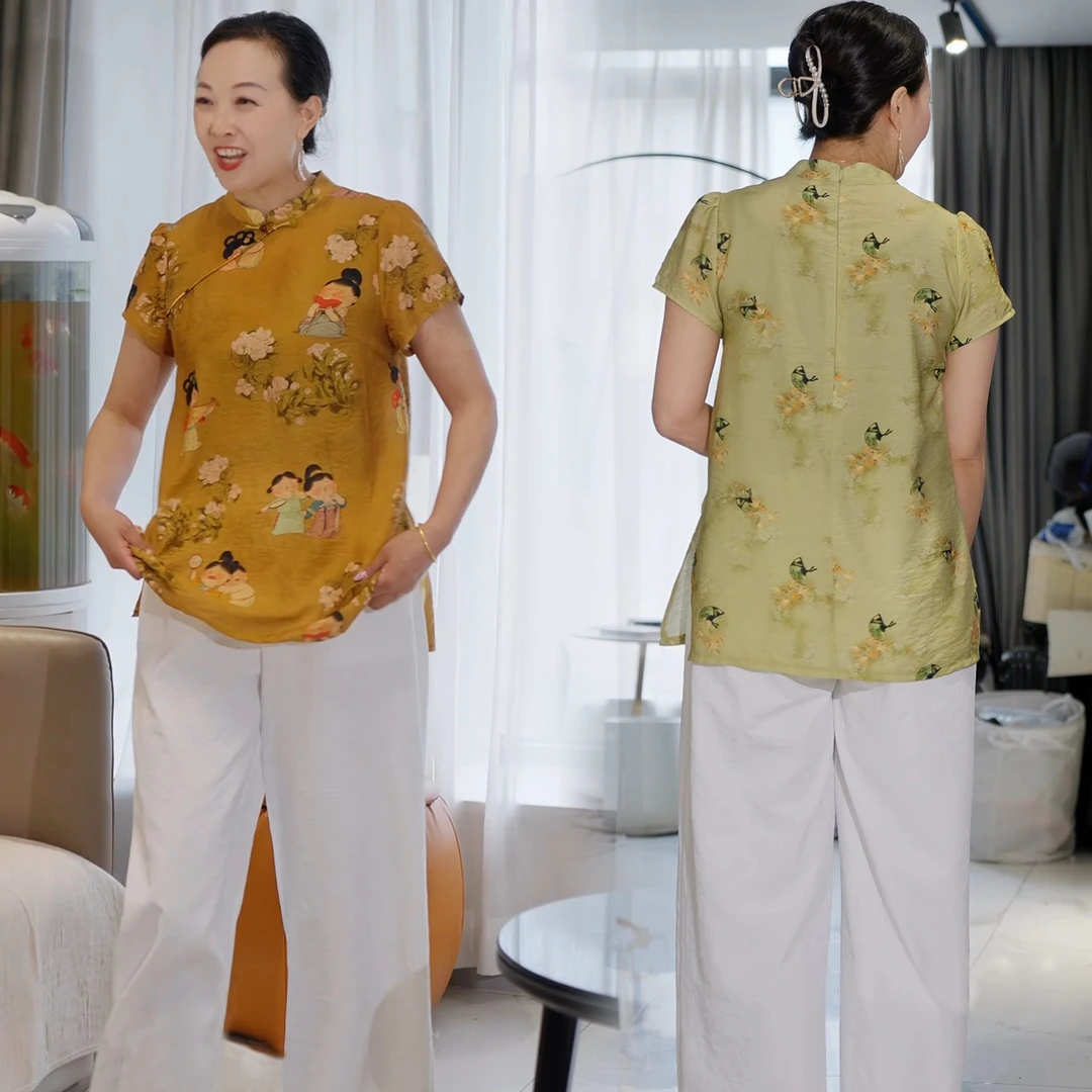 中年女装妈妈装夏季40-50-60岁夏装阔太太两件套洋气时髦新款套装