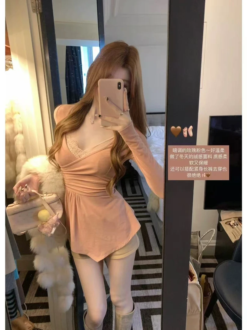 【捕梦少女】秋冬温柔韩系设计氛围感修身收腰上衣吊带套装女2389#