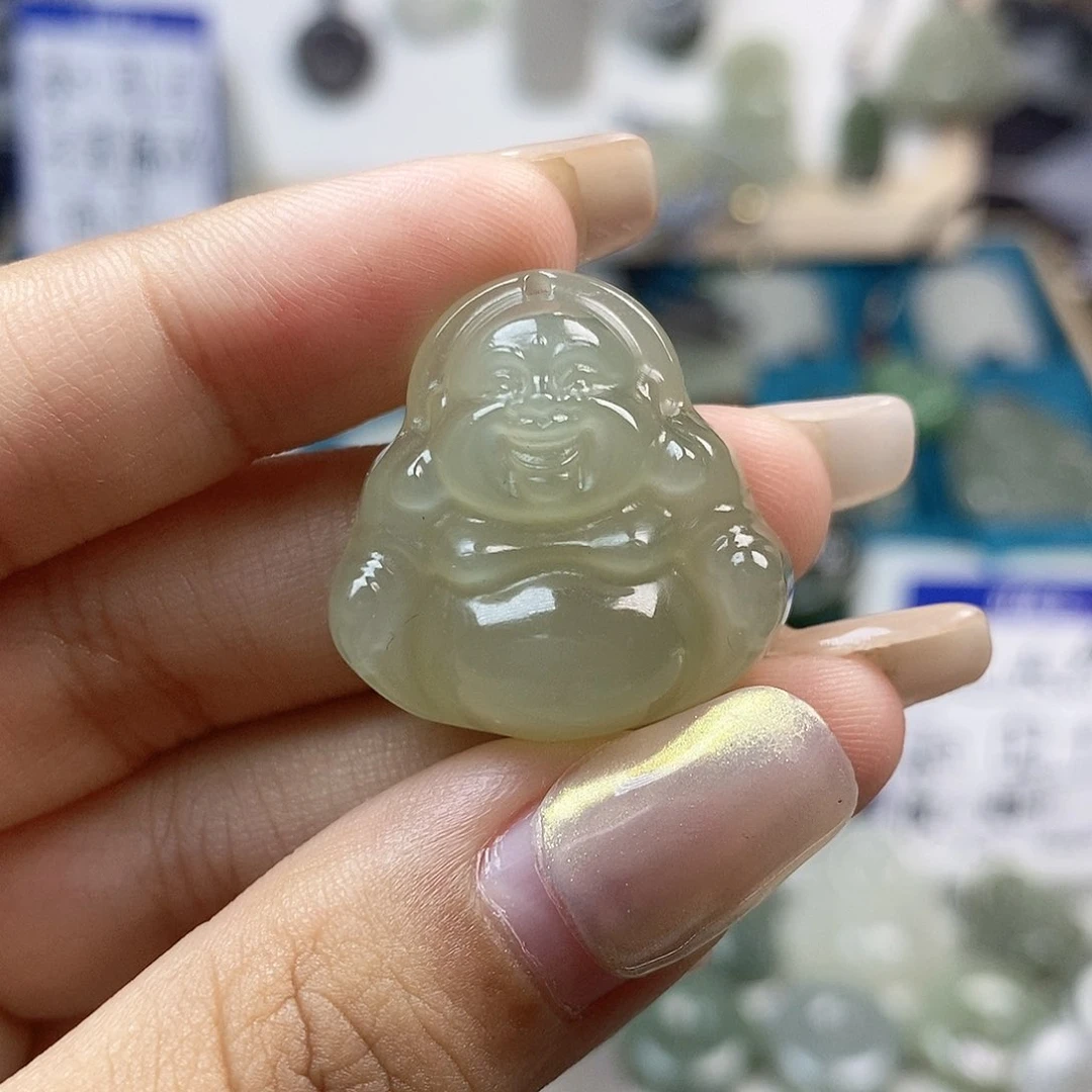 和田玉未镶嵌颈饰佛公25mm