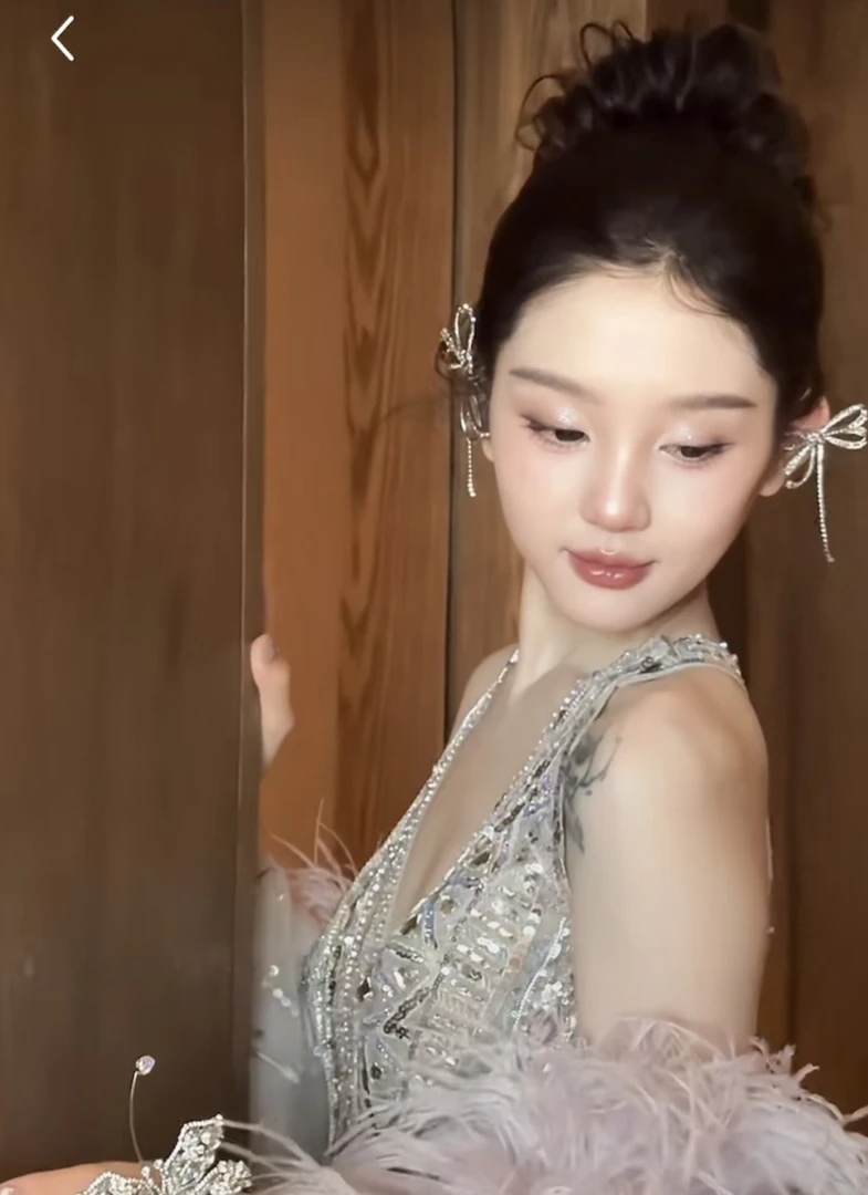 合金耳饰 沁心新款大小蝴蝶耳夹新娘耳饰