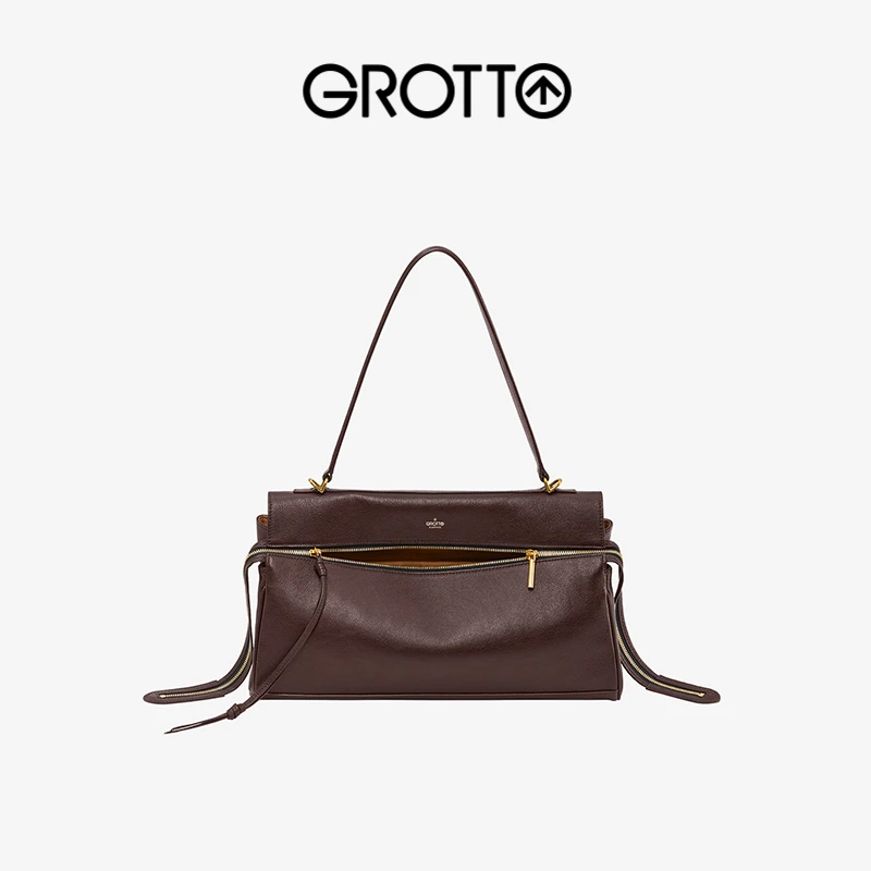 【新品-第四代Soft R66单肩包】GROTTO个乐真皮腋下斜挎大容量