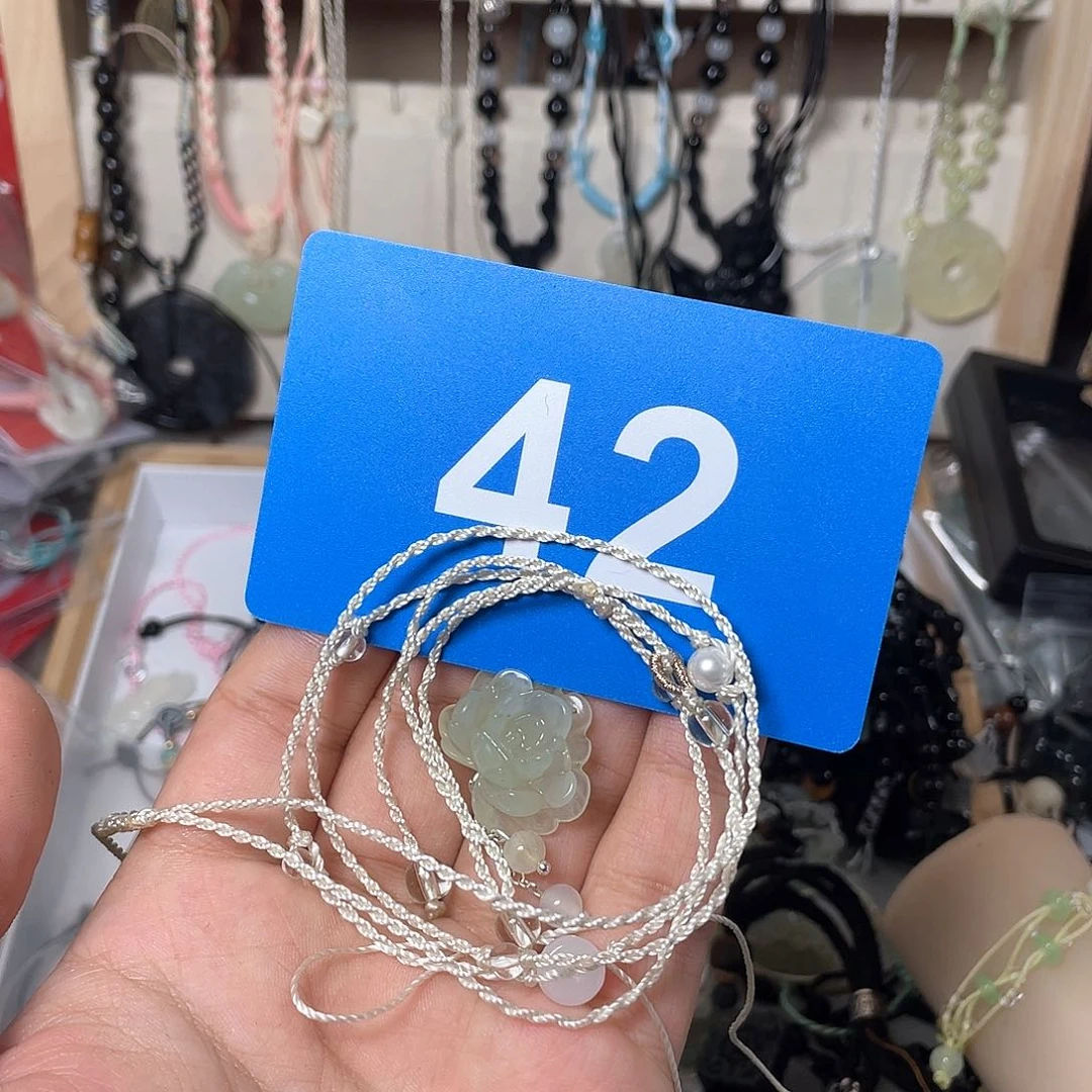 蛇纹石玉手链合金月**山
