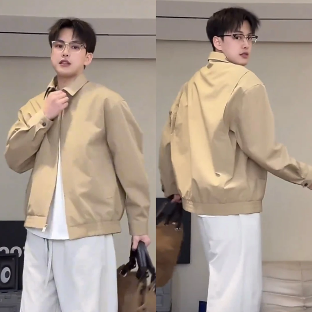 秋季哈林顿龟背翻领夹克外套男休闲刺绣美式简约男款上衣潮