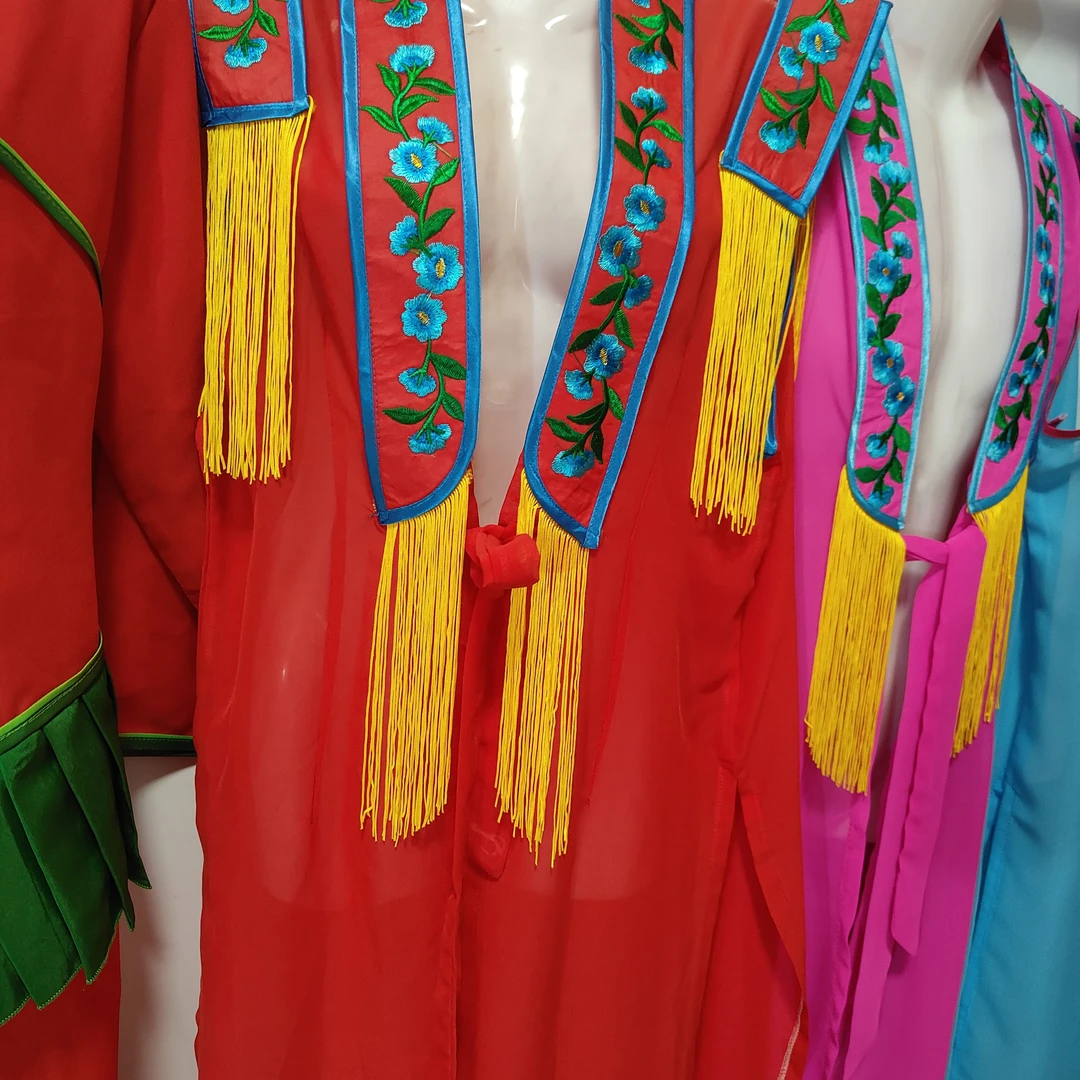 东北秧歌服装太子男女款流苏雪纺绣花披肩坎肩外搭