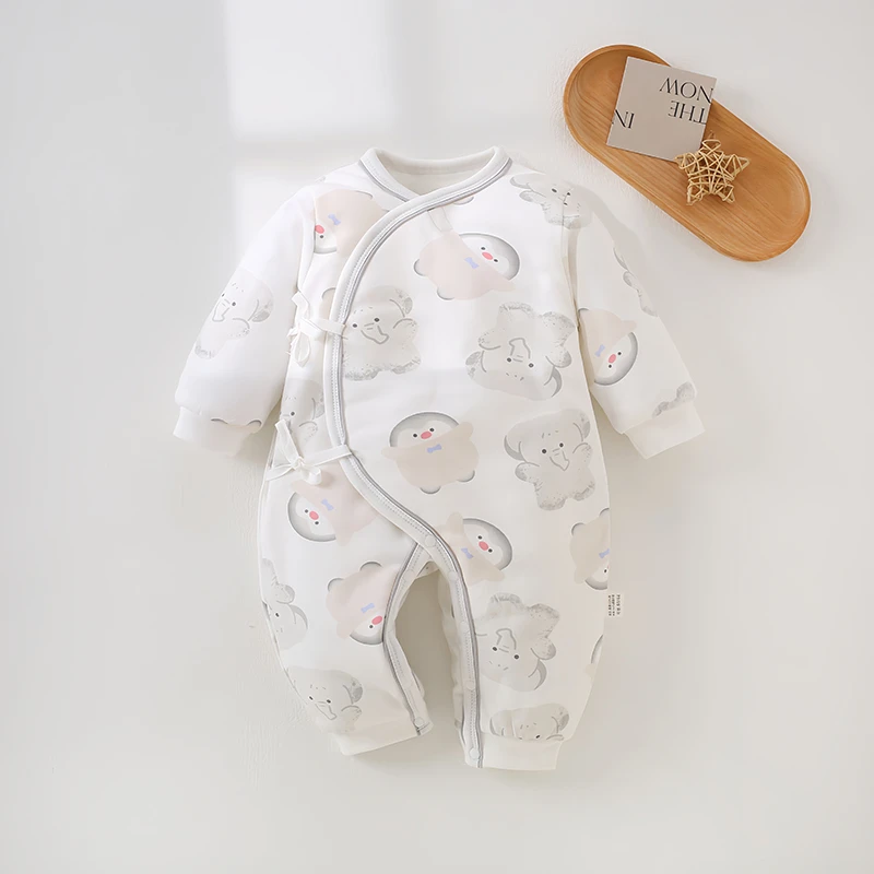 【80g棉清版】新生儿纯棉衣服初生婴儿80g棉连体衣婴儿棉服
