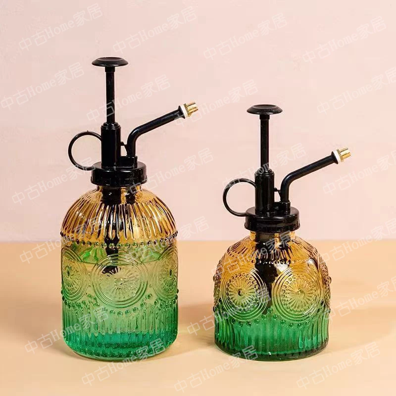 【买大送小】复古园艺浮雕喷壶浇花玻璃喷雾器消毒气压水壶小型浇水