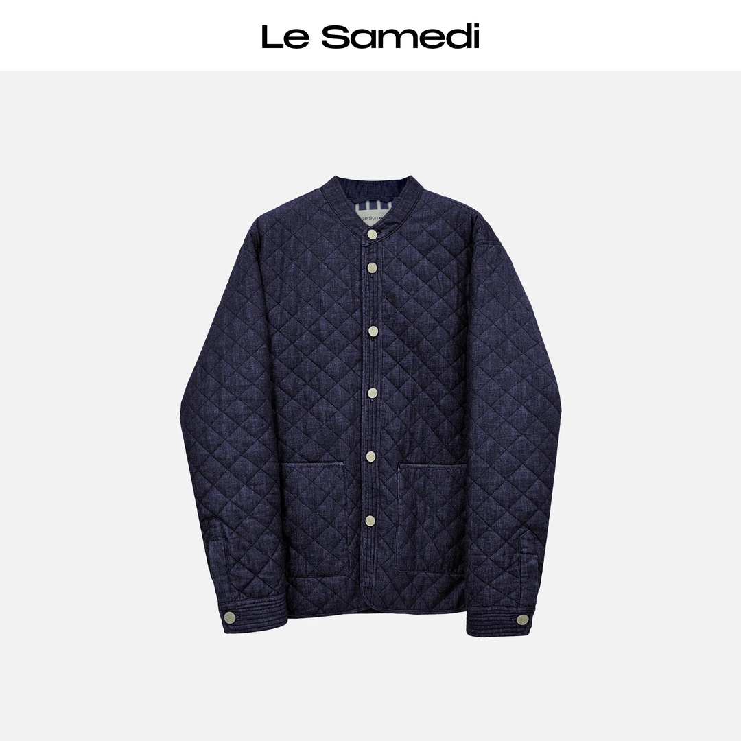 Le Samedi马油叶儿【菱境牛仔】KAIHARA环保竹节棉菱格棉服外套