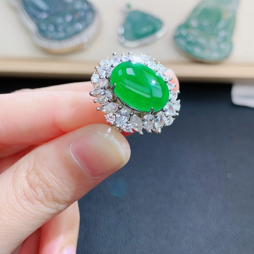 【闪购商品】翡翠颈饰银S925镶嵌翡翠